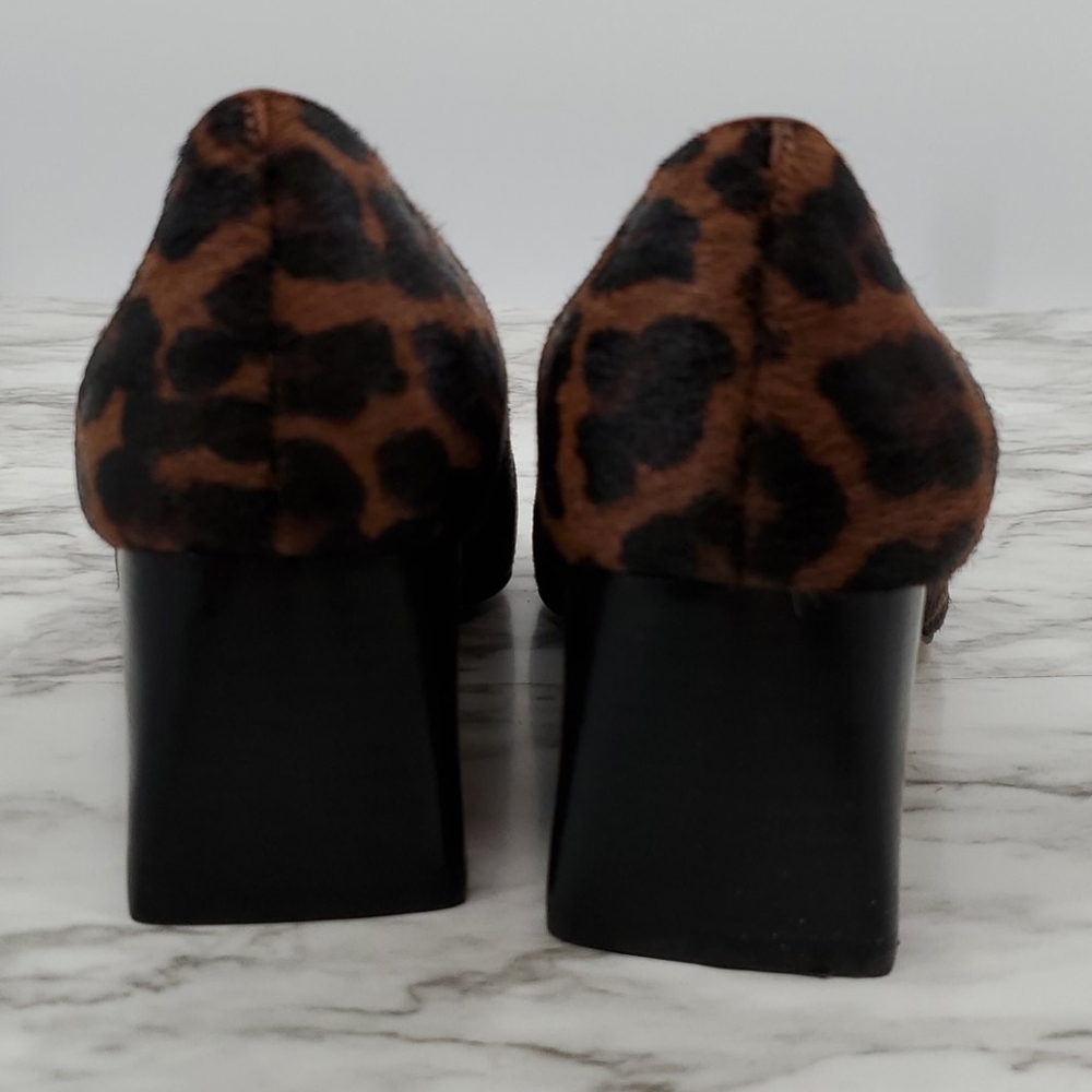 Leopard Print Calf Hair Sole Society Block Heel - Picture 10 of 13